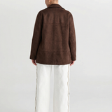 Oversized Faux Leather Relaxed Blazer