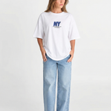 Oversized NY Graphic T Shirt with Casual Street Style
