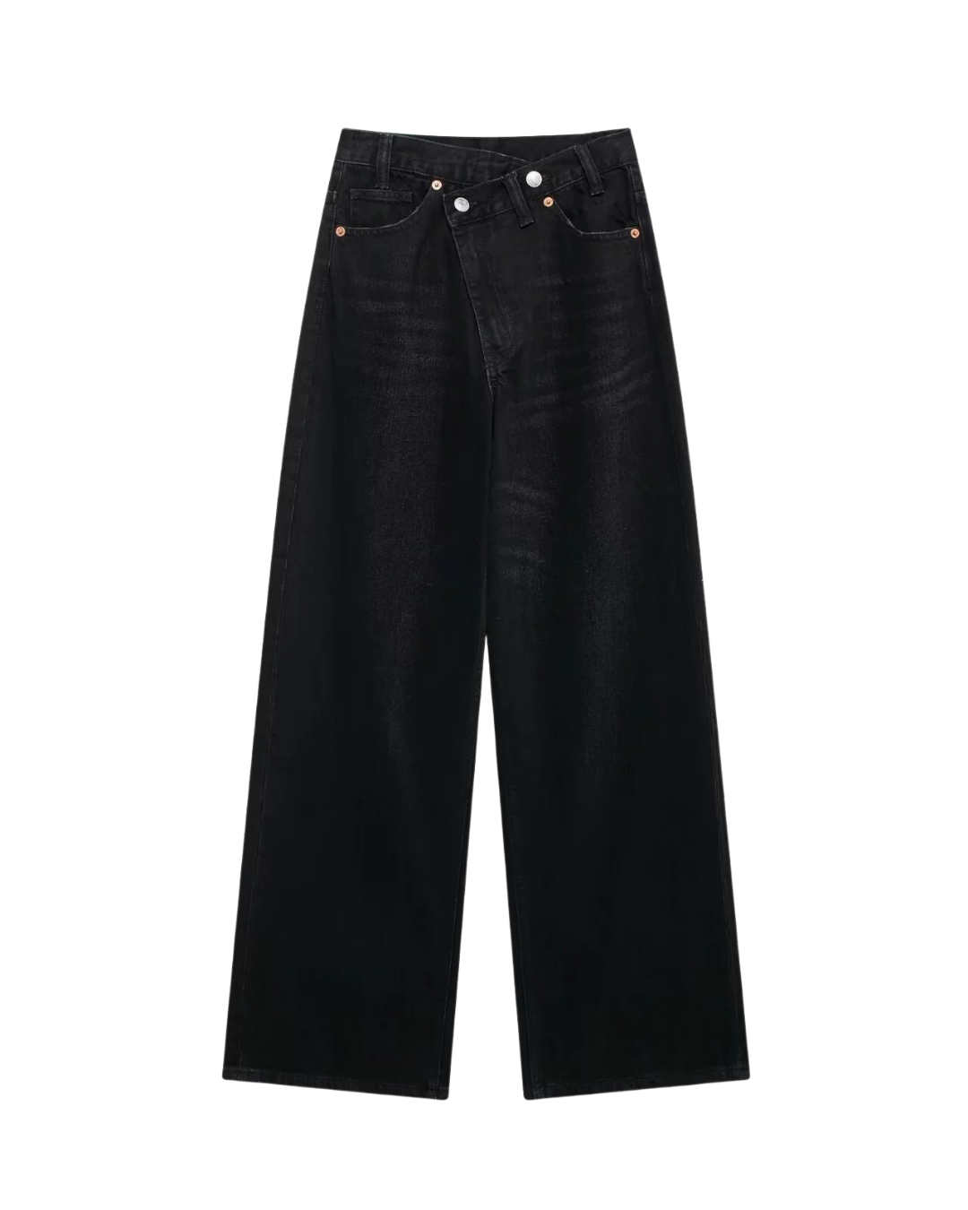 High Waist Classic Cropped Wide Leg Denim Jeans