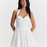 Women Elegant Halter Mini Dress Open Back Summer Dress