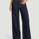 High Waist Dark Wash Wide Leg Denim Jeans