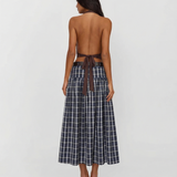 Classic Plaid Midi Skirt High Waist A Line Style