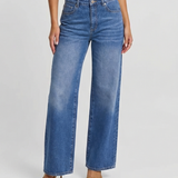 High Waist Relaxed Straight Leg Denim Jeans