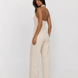 Elegant Halter Wide Leg Jumpsuit Minimalist Style