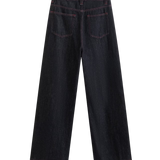 High Waist Classic Dark Wash Straight Leg Jeans