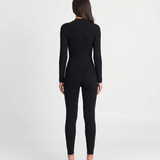 Zip Front Slim Fit Jumpsuit Long Sleeve