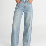 High Waist Light Wash Wide Leg Denim Jeans
