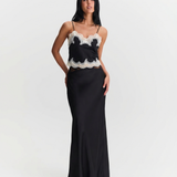 Lace Trim Cami Top and Maxi Skirt Two Piece Set