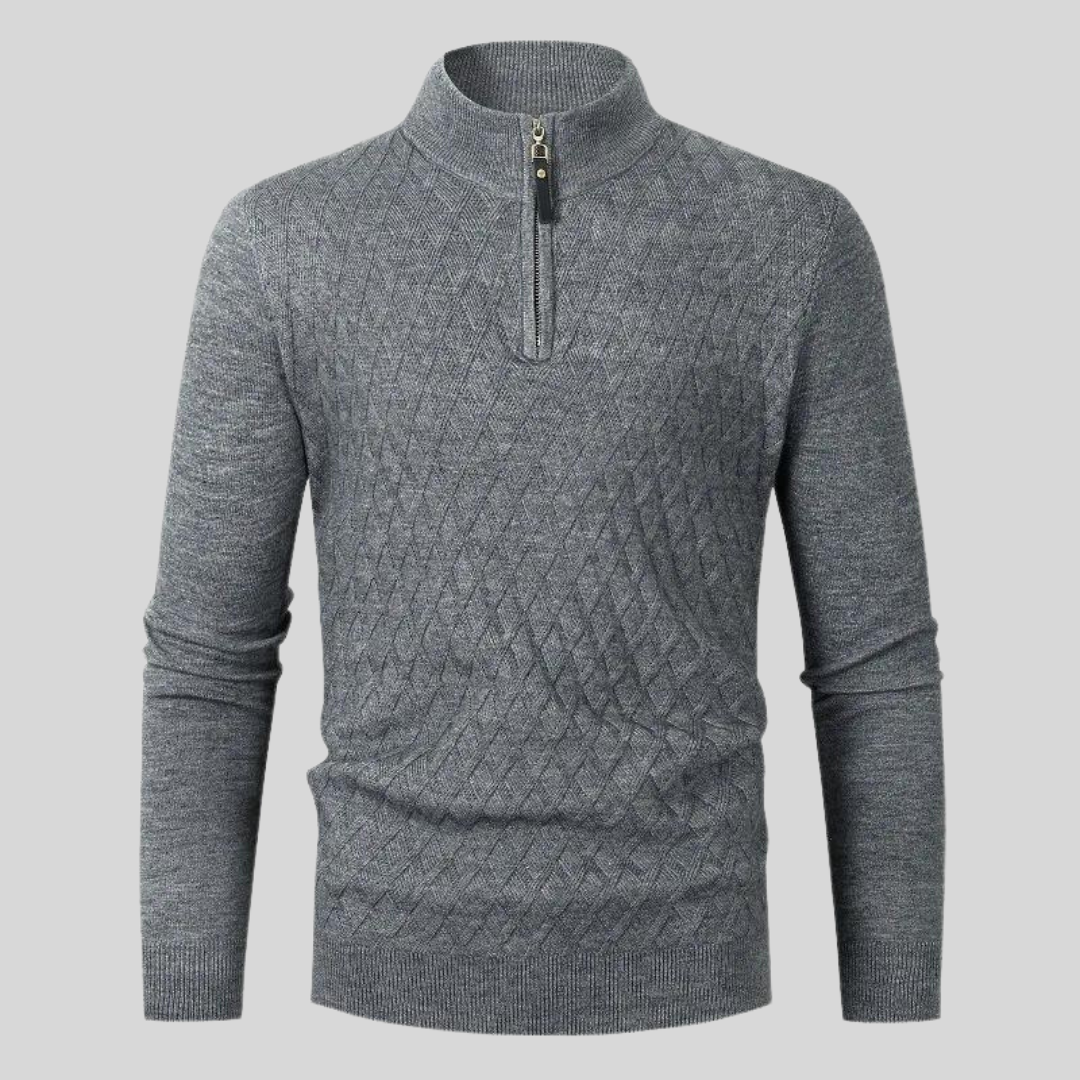 Orizelle | Men’s Textured Knit Sweater – Stretch Fit, Modern & Versatile