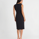 Elegant Button Front Midi Dress Sleeveless Tailored Dress