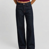 High Waist Classic Dark Wash Straight Leg Jeans