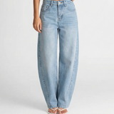 High Waist Straight Leg Classic Denim Jeans