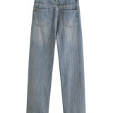 High Waist Light Wash Straight Leg Denim Jeans