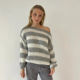 Striped Loose Knit Cropped Jumper