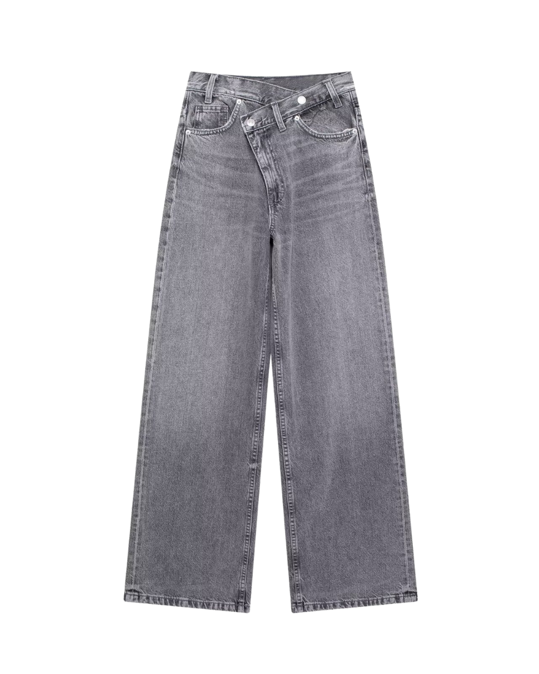 High Waist Classic Cropped Wide Leg Denim Jeans