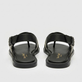 Canvas & Leather Crossover Sandals