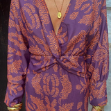 Orizelle | Printed Twist-Front Midi Dress