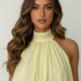 Halterneck Chiffon Mini Dress