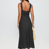 Orizelle | Polka Dot Sleeveless Midi Dress