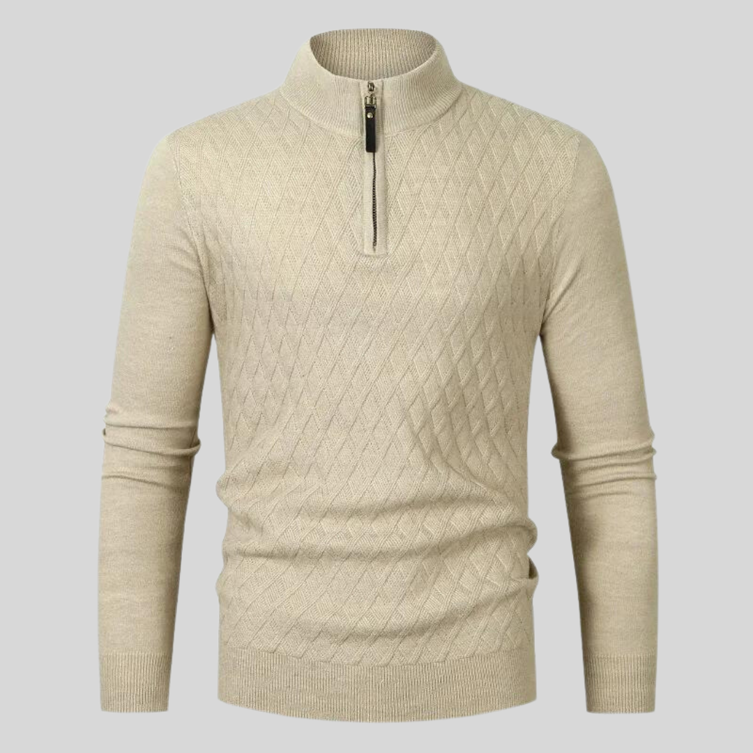 Orizelle | Men’s Textured Knit Sweater – Stretch Fit, Modern & Versatile