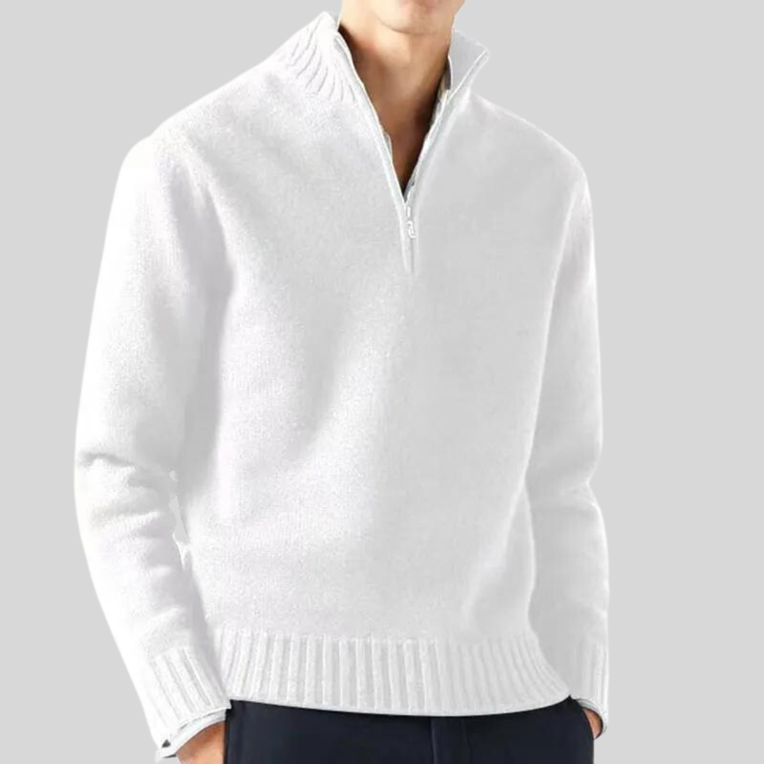 Orizelle | Men’s Luxury Half-Zip Sweater – Warm Wool Blend & Timeless Style