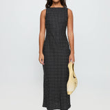 Orizelle | Polka Dot Sleeveless Midi Dress