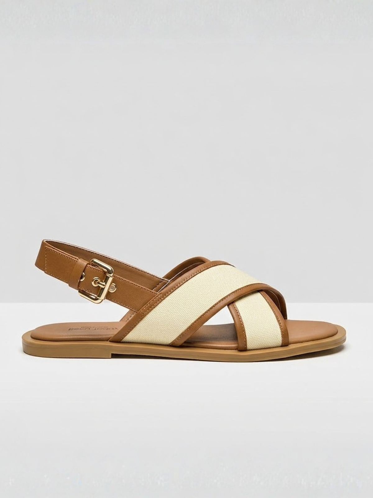 Orizelle | Canvas & Leather Crossover Sandals