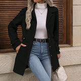 Women's Trench Coat - Single-Breasted Mid-Length Belted Lightweight Overcoat