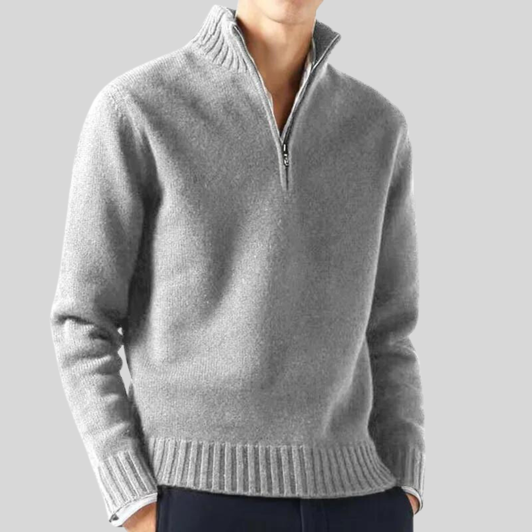 Orizelle | Men’s Luxury Half-Zip Sweater – Warm Wool Blend & Timeless Style
