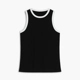 Sleeveless Contrast Trim Knit Tank Top