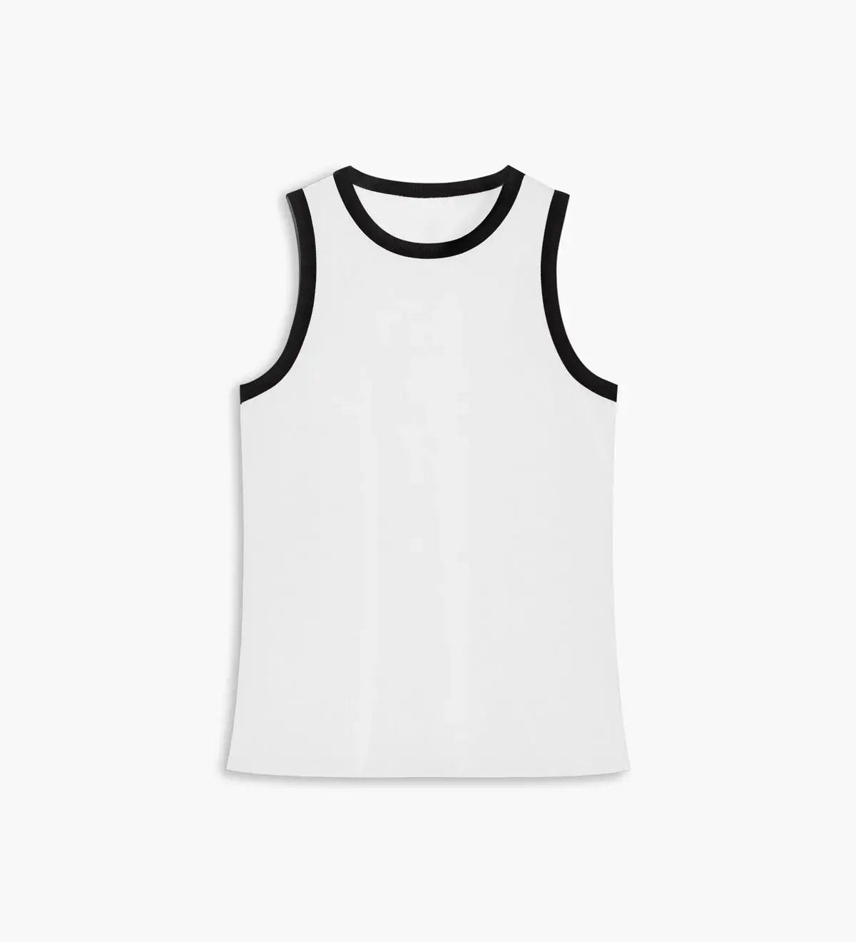 Sleeveless Contrast Trim Knit Tank Top