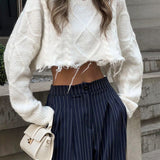 High Waist Pinstripe Wide Leg Trousers for Effortless Modern Style