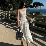 Orizelle | Shirred Bodice Cotton Midi Dress