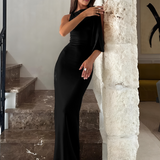 Elegant Bow Shoulder Maxi Dress