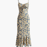 Floral Ruffle-Hem Maxi Dress