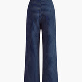 High Waist Pinstripe Wide Leg Trousers for Effortless Modern Style