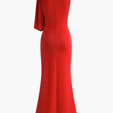 Elegant Bow Shoulder Maxi Dress