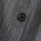 Classic Grey Pinstripe Blazer with Tailored Fit and Flap Pockets