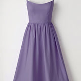 Strappy Midi Dress with Fitted Bodice and Flowing Skirt