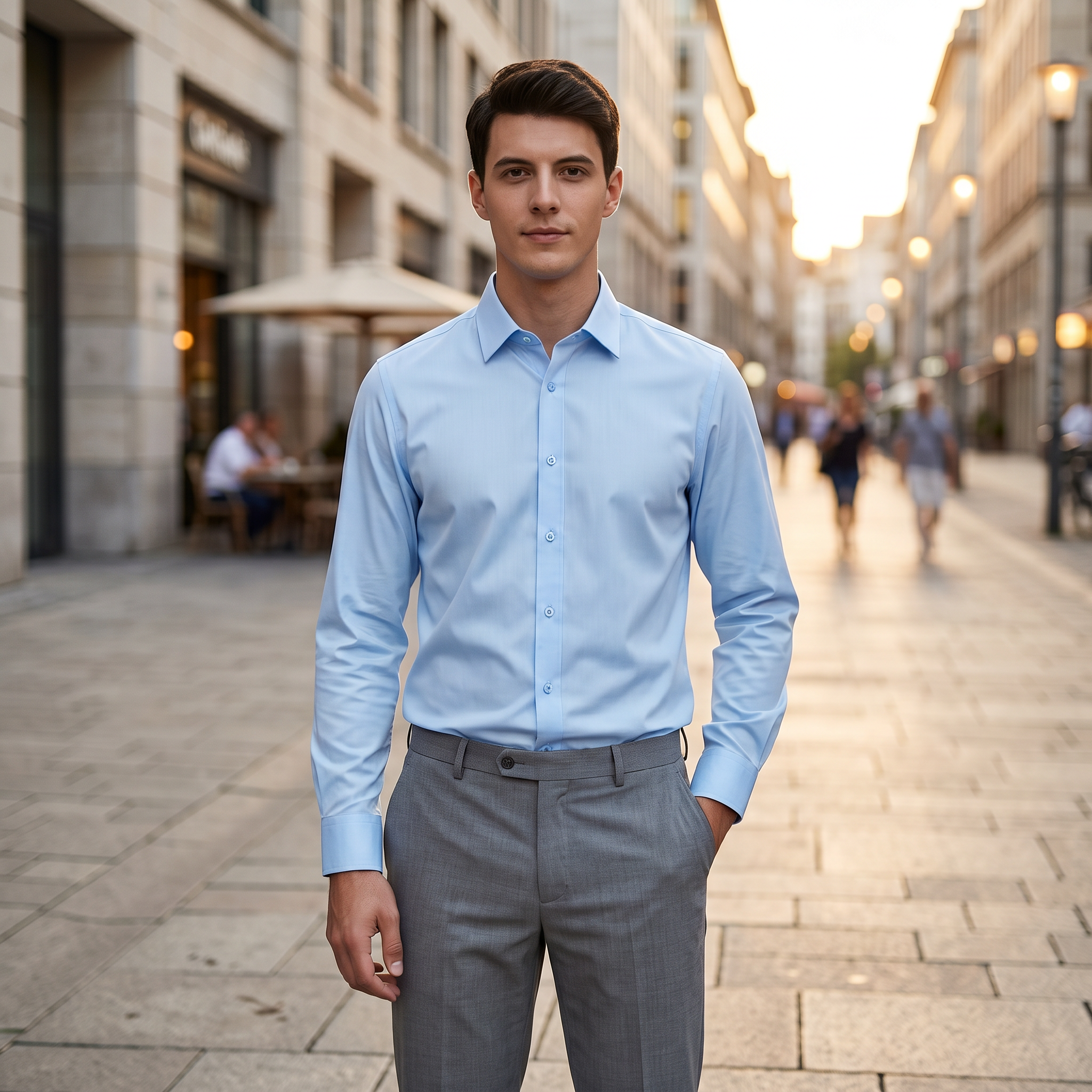 Men's Slim Fit Non Iron Pure Cotton Twill Shirt
