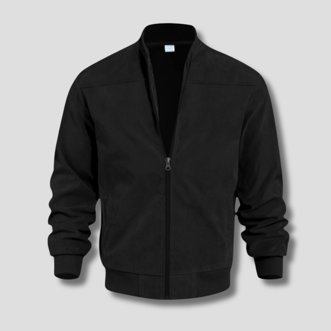 Orizelle | Men's Faux Suede Bomber Jacket – Lightweight Zip-Up Casual Jacket