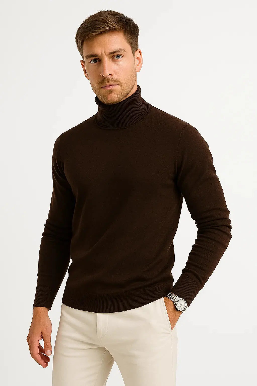 Orizelle | Men's Turtleneck Sweater Virgin Wool Classic Design Comfortable Fit