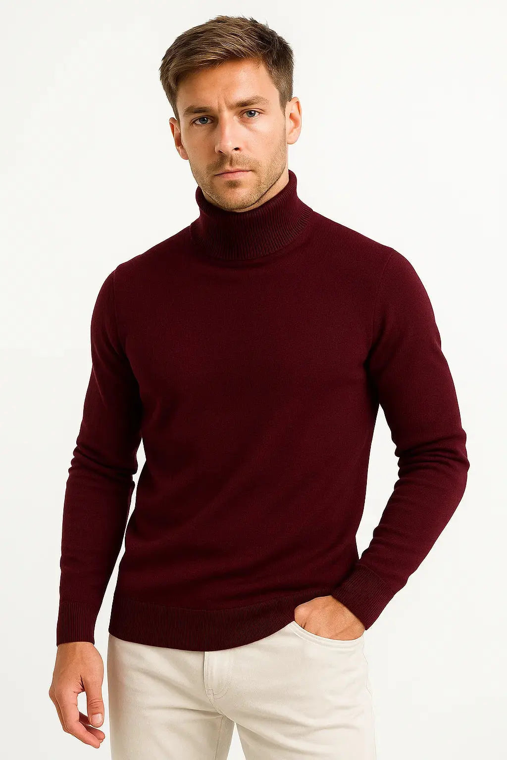 Orizelle | Men's Turtleneck Sweater Virgin Wool Classic Design Comfortable Fit