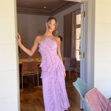 Orizelle | Pleated Ruffle Halterneck Midi Dress