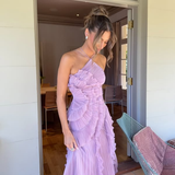 Orizelle | Pleated Ruffle Halterneck Midi Dress