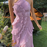 Orizelle | Pleated Ruffle Halterneck Midi Dress