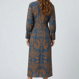 Orizelle | Printed Twist-Front Midi Dress
