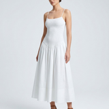 Orizelle | Shirred Bodice Cotton Midi Dress