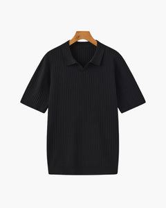 Men's Elegant Knit Polo Shirt for Summer & Transitional Seasons