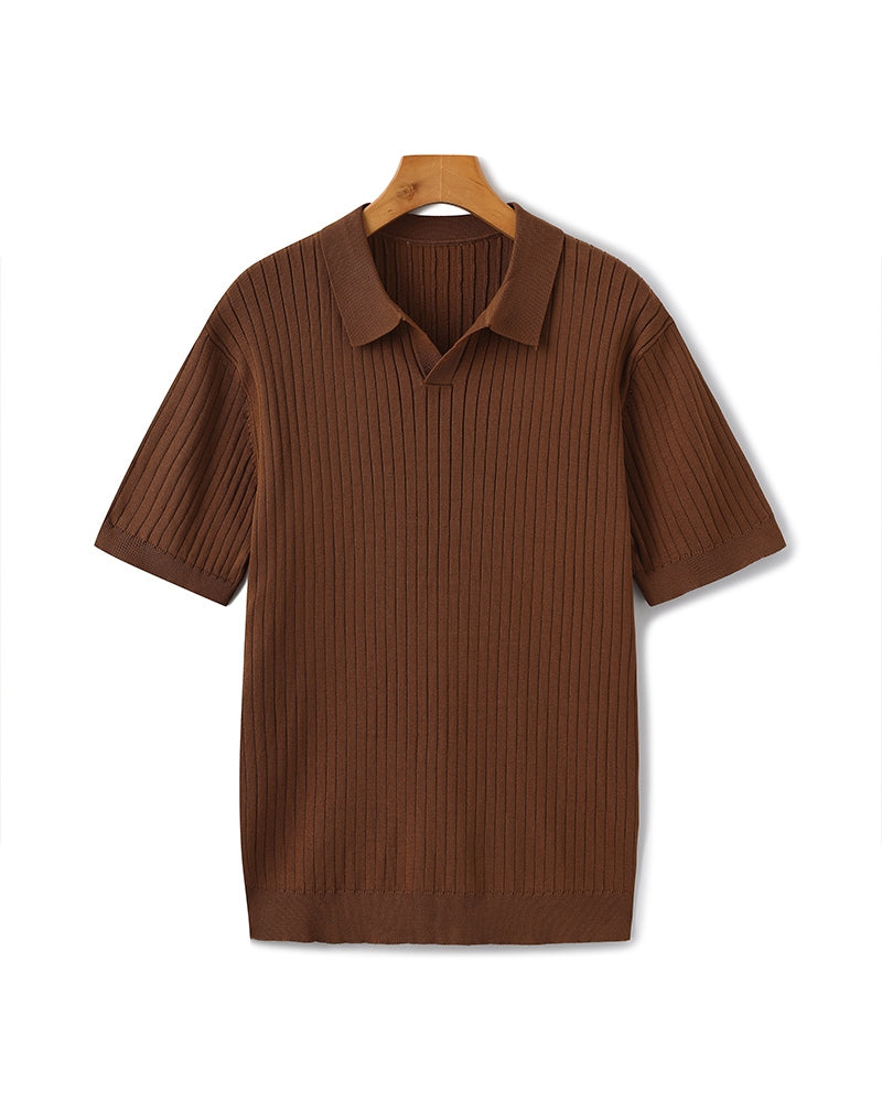 Orizelle | Men's Elegant Knit Polo Shirt for Summer & Transitional Seasons